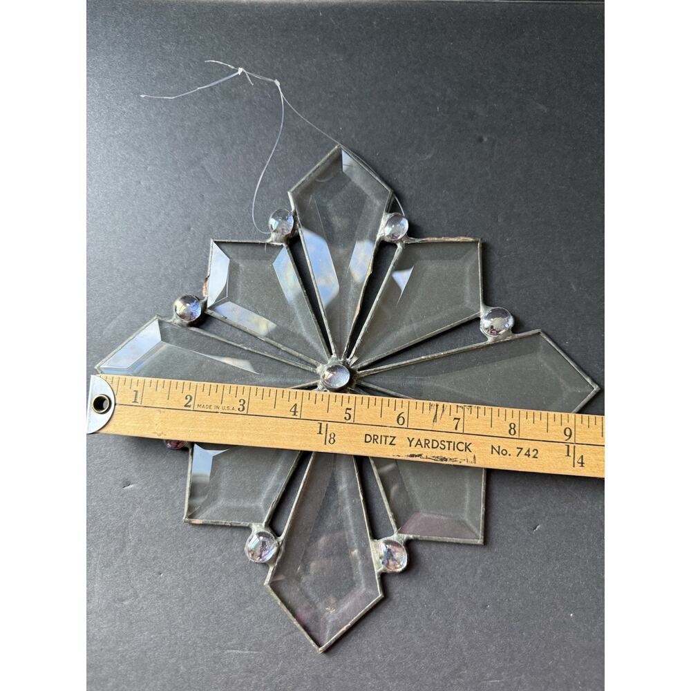 Beveled Glass Handcrafted Prism Suncatcher Clear Artisan Window Decor 9” - Picture 2 of 6